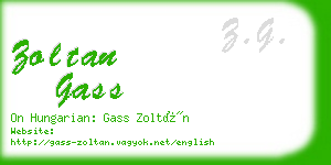 zoltan gass business card